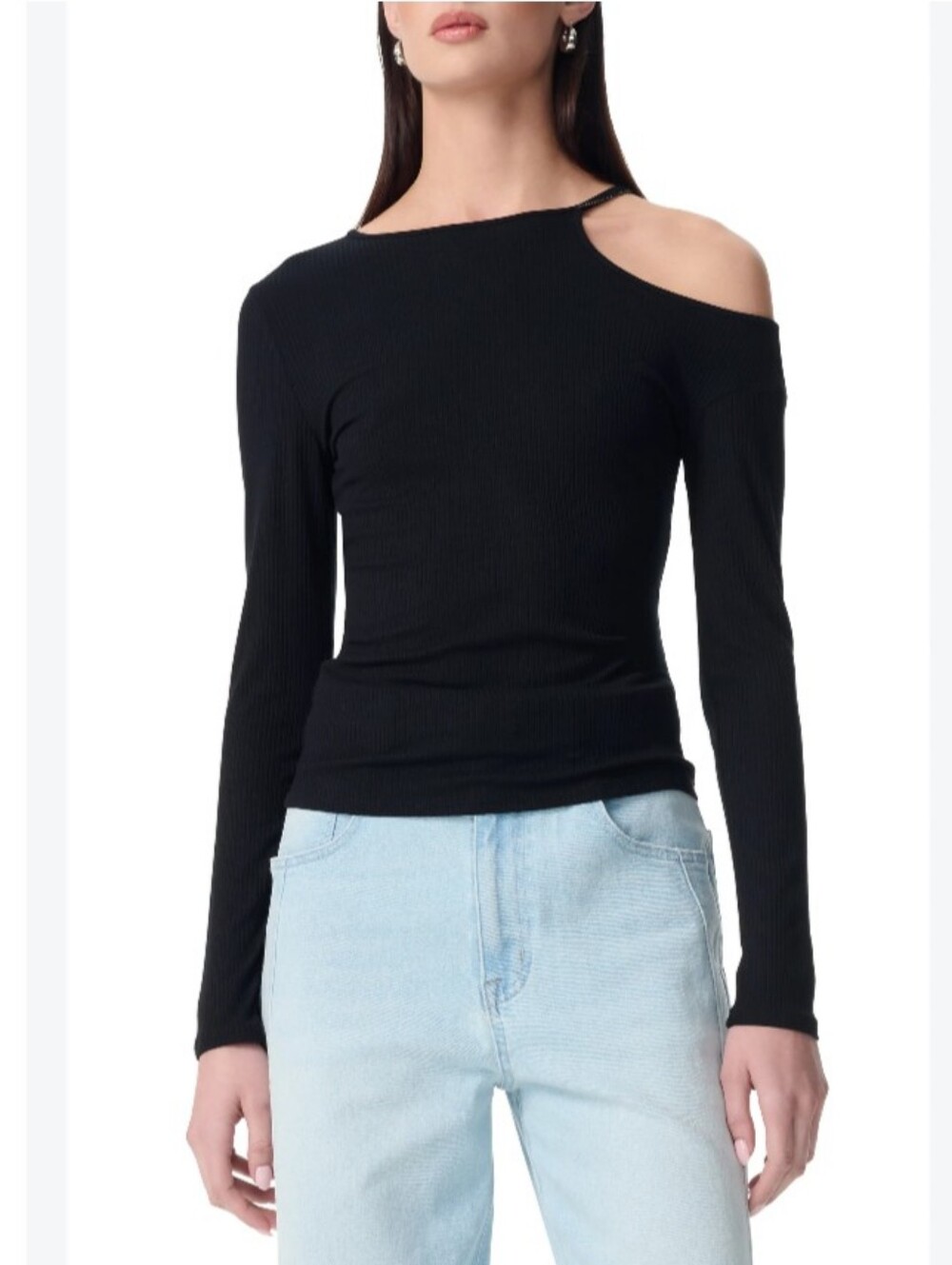 Robert Rodriguez Cold Shoulder Long Sleeve Top